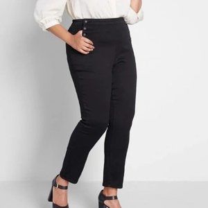 Modcloth Black Sailorette Pull on Denim Jeans High Waisted